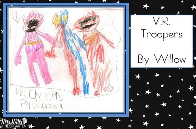 Writers Workshop Science Fiction. My kindergarten students are exploring science fiction in writers workshop. Here is a student sample from February! #writing #kindergartenwriting #writinginkindergarten #writersworkshop