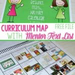Kindergarten Curriculum Map! Looking to organize your year long plan for kindergarten and first grade? Here it is! It includes Reading, writing, math, and word study. Plus a ton of FREE resources!