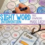 Feel like sight word intervention is hard? Here's my trick for sight word intervention made easy – with a freebie to help you tackle it!