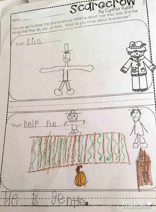 Kindergarten Mentor Texts to teach reading and writing with Cynthia Rylant's Scarecrow book. Great for writers workshop and reading workshop. Free mentor text list included!