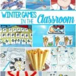 Winter Games Lesson Ideas are great for the Winter Olympics or anytime it turns cold. Read Aloud books for kindergarten and first grade plus math and literacy center ideas. Fun craft suggestion too!