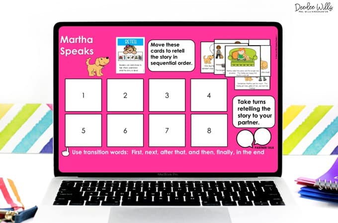 Martha speaks retelling and story sequencing picture cards