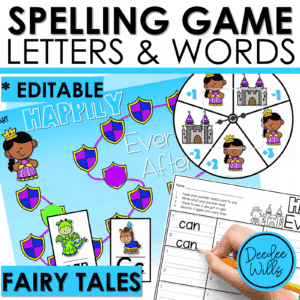 Editable Sight Word Game Spelling, Handwriting, and Letter Formation Fairy Tales
