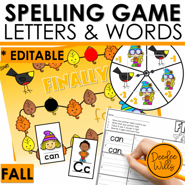 Editable Sight Word Game Spelling, Handwriting, and Letter Formation for Fall