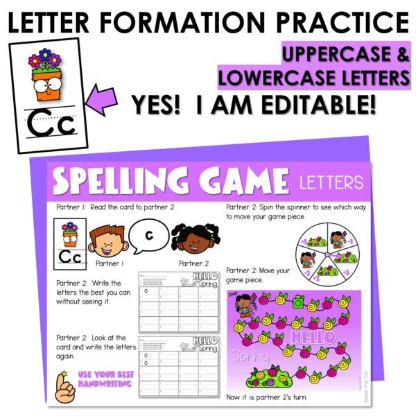 Editable Sight Word Game Spelling, Handwriting, and Letter Formation for Spring - Image 2