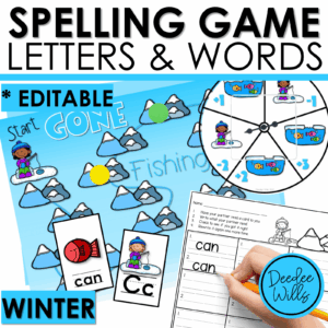Editable Sight Word Game Spelling, Handwriting, and Letter Formation for Winter