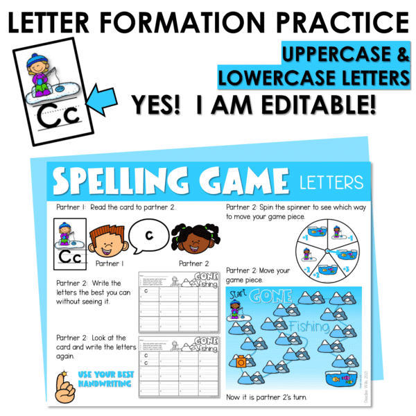 Editable Sight Word Game Spelling, Handwriting, and Letter Formation for Winter - Image 2