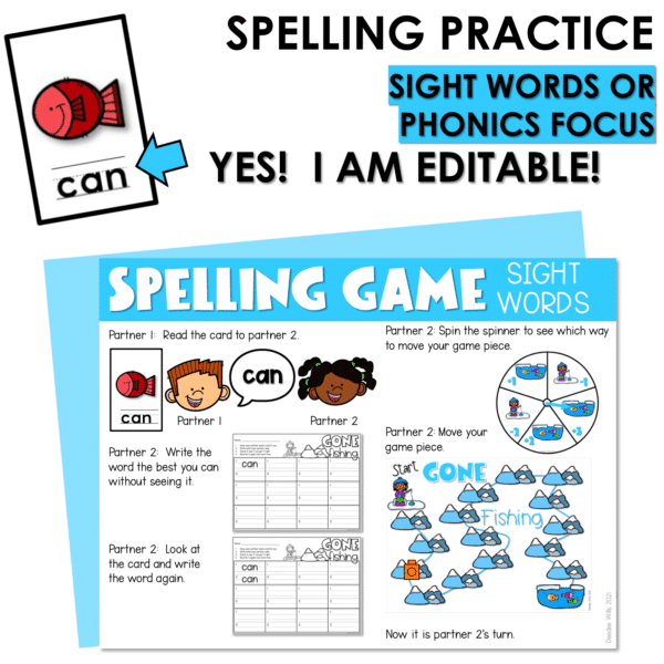 Editable Sight Word Game Spelling, Handwriting, and Letter Formation for Winter - Image 3