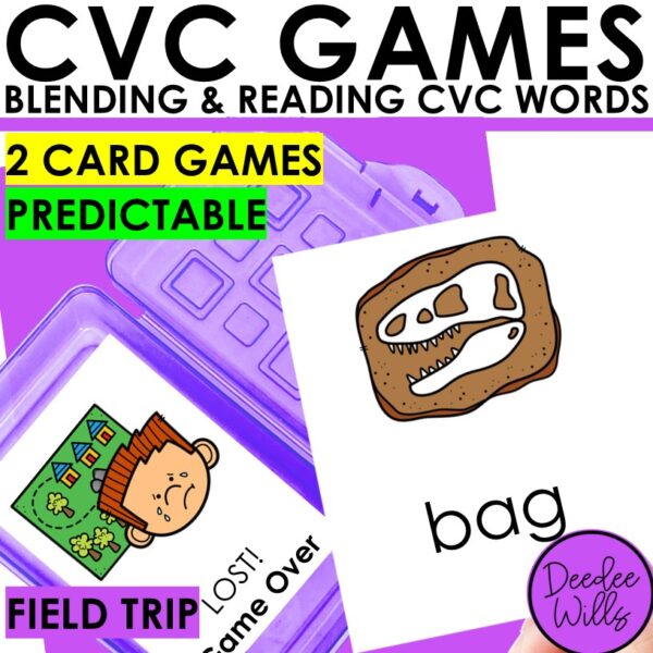 Field Trip CVC Words Game Blending & Reading Game CVC Word Cards Practice Center