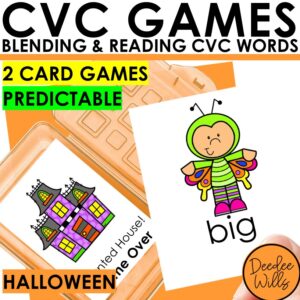 Halloween Phonics CVC Word Practice Games Halloween ELA Centers Blend & Read