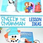 Sneezy the Snowman Lesson Plans for kindergarten and first grade. Reading comprehension, writing prompts, a craft and more. Check out my lesson plan ideas with math and literacy center ideas too for your classroom. Free file too!