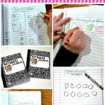 Journal prompts in kindergarten for daily math practice. Daily math notebook prompts for students to solve common core kindergarten math standards problems. Students work on math story problems through drawing and writing.