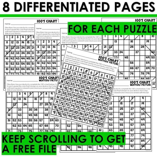 100s Chart Missing Numbers 100 Chart Mystery Picture Fill in Missing Numbers - Image 3