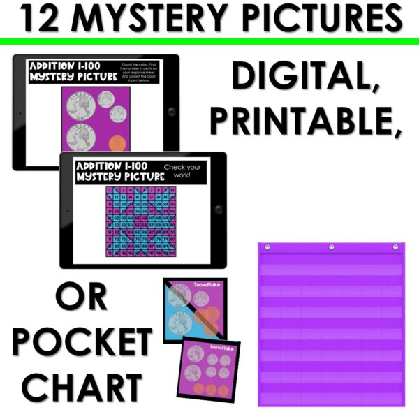 100s Chart Missing Numbers to 100 Weather Mystery Puzzle Fill in Missing Numbers - Image 3