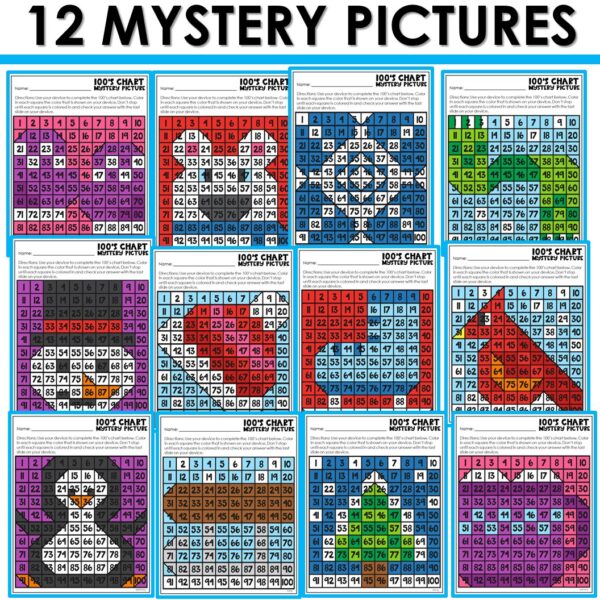 100’s Chart Mystery Puzzles Year Kindergarten-Winter - Image 5