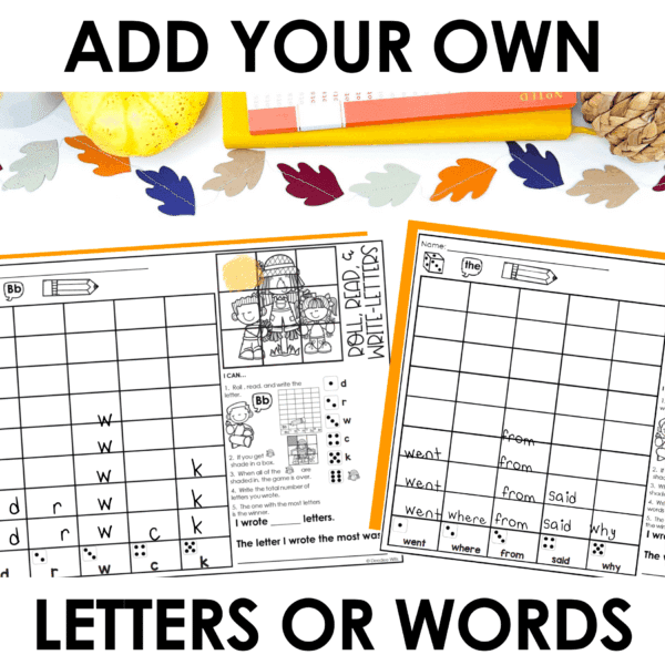 Roll and Write: Editable Worksheets | Fall - Image 2