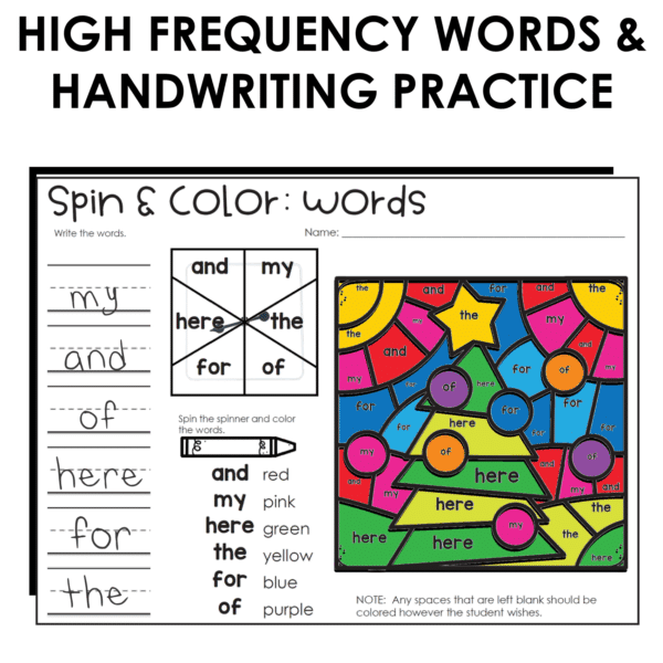 Color by Sight Word Editable Activities & Color by Letter Practice Worksheets - Image 4