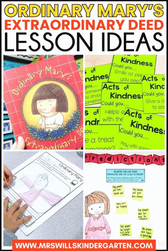 Ordinary Marys Extraordinary Deed Lesson Plans and Ideas for kindergarten and first-grade. Reading comprehension, responding to literature and more! Inferring, making connections, retelling text details too!