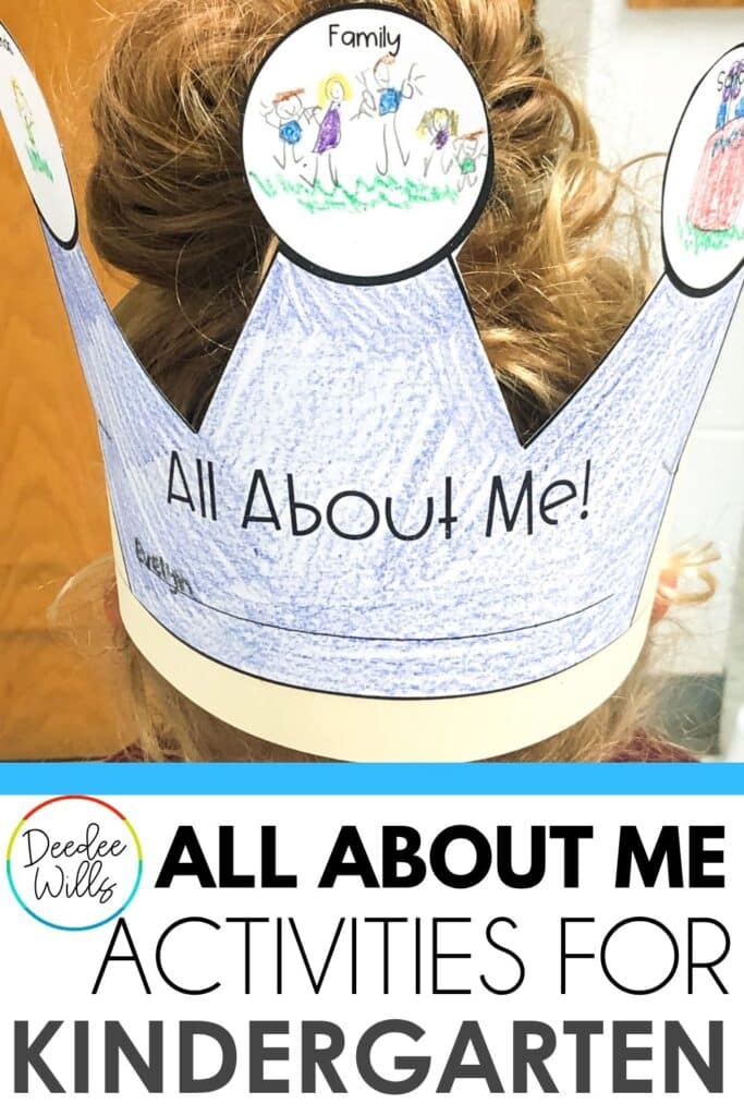 7 all about me activities your kindergartners will love: crowns, surveys, family trees, name crafts, and more. Easy to prep, zero overwhelm.