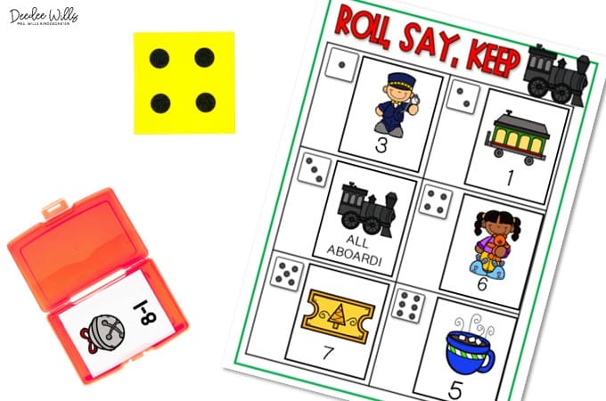 Kindergarten Christmas Activities with a free file! Ready or not! Christmas and December books, center activities for math and literacy plus a free 3D math game for your classroom!