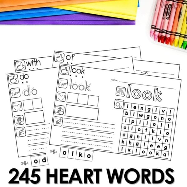UFLI Heart Words Practice Sight Word Worksheets Kindergarten High Frequency - Image 3