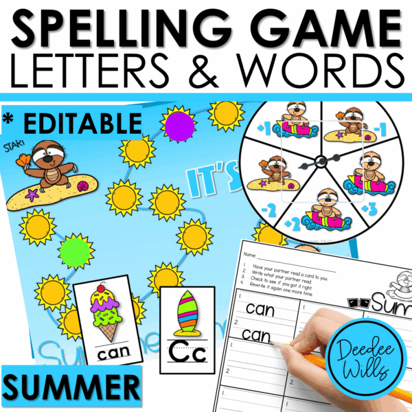 Editable Sight Word Game Spelling, Handwriting, and Letter Formation Summer