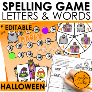 Editable Sight Word Game Spelling, Handwriting, and Letter Formation Halloween