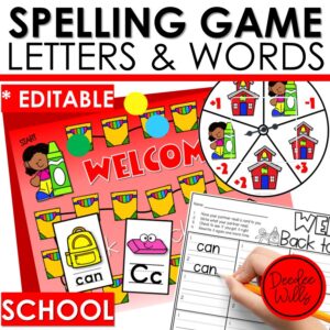 Editable Sight Word Game Spelling, Handwriting, and Letter Formation Back to School