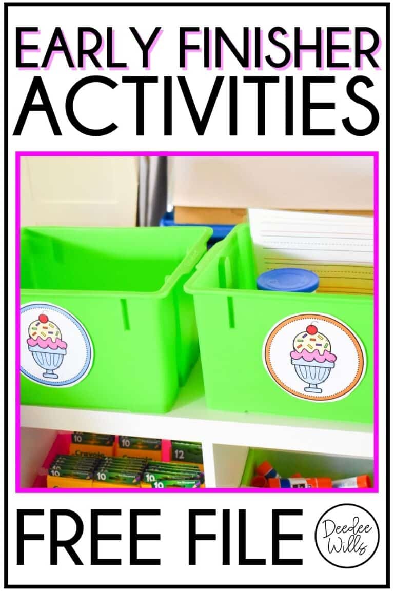 Early finisher activities for kindergarten and first grade. Fun activities to keep fast finishers learning after center activities are complete or during extra time throughout the day!
