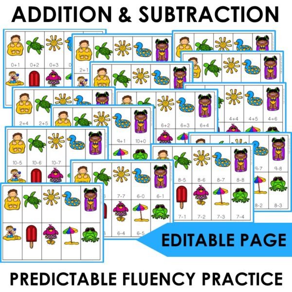 Summer Math Fluency Game Numbers, Addition, & Subtraction Fact Fluency FREE - Image 4