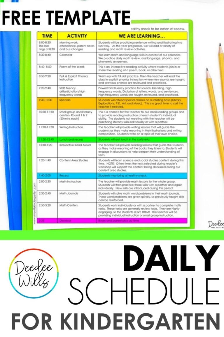 As real kindergarten teacher, I share my full-day schedule, time blocks, and the classroom tips that make each part of the day actually work. Free printable inside.