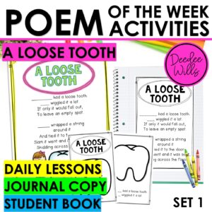 A Loose Tooth Dental Poem of the Week Kindergarten w Activities & Fluency Lesson