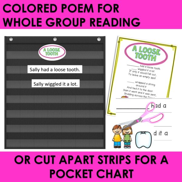 A Loose Tooth Dental Poem of the Week Kindergarten w Activities & Fluency Lesson - Image 2