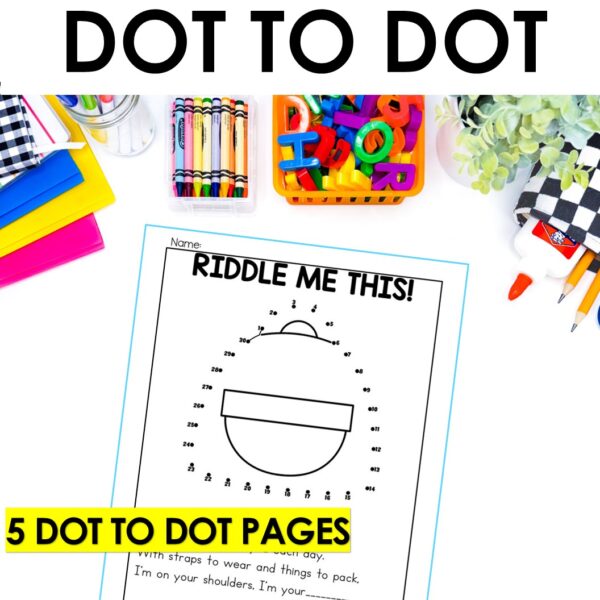 Back to School Dot to Dot Mazes Tracing Word Search Color Sheets Fun Packet - Image 6