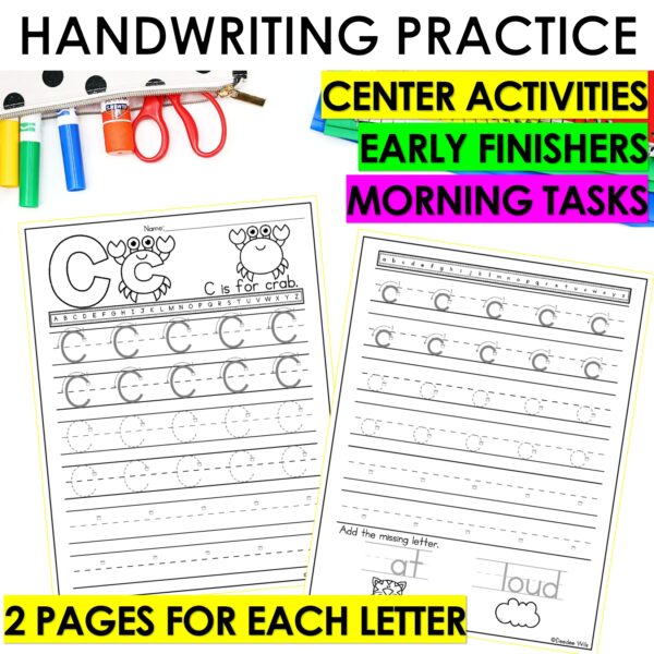 Letter C Worksheets - Alphabet Writing Practice Coloring Pages Letter C Craft - Image 5