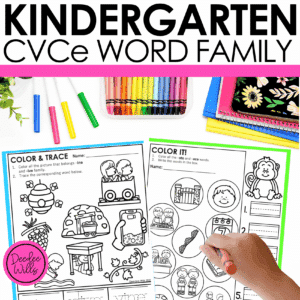 CVCe Word Family Worksheets Long Vowel Silent e Phonics Activities for Kinder