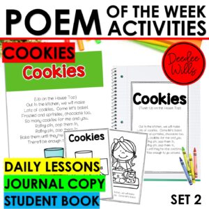 Christmas Poem Kindergarten Activities w/ Christmas Emergent Reader Kids Cookies
