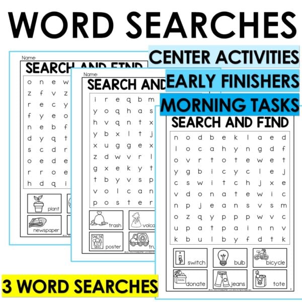 Earth Day Fun Packet Dot to Dot Mazes Tracing Word Search Color by Number Pages - Image 3