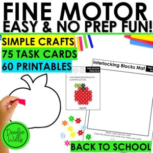 Back to School Fine Motor Activities Fun Pack 130+ Task Cards & Printables