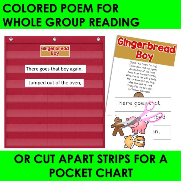 Gingerbread Boy Poem of the Week Kindergarten w Activities & Fluency Lesson - Image 2