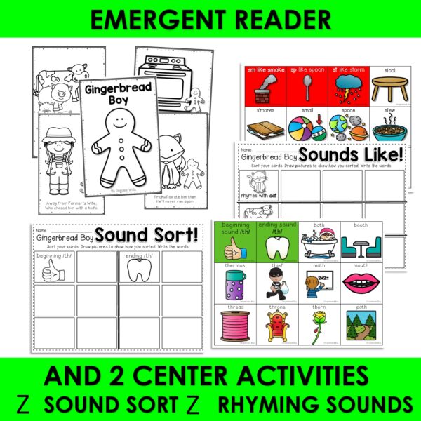 Gingerbread Boy Poem of the Week Kindergarten w Activities & Fluency Lesson - Image 4
