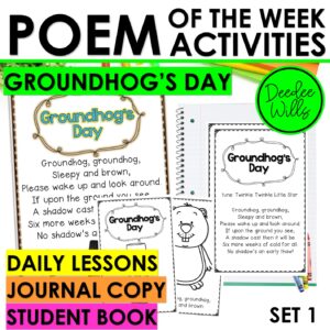 Groundhogs Day Poem of the Week Kindergarten w Activities & Fluency Lesson