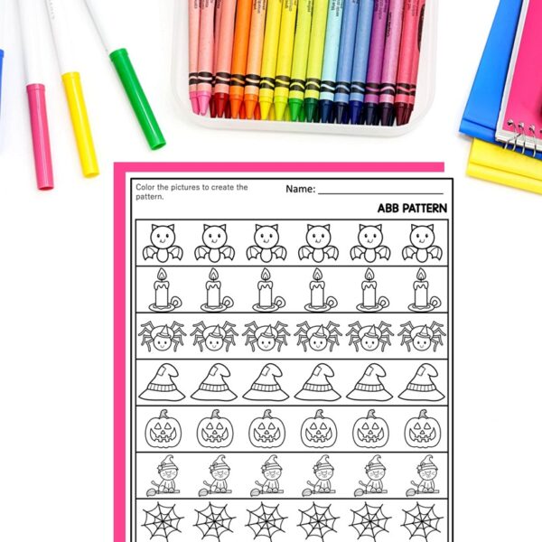 Halloween Patterns Worksheets No Prep Activities AB AAB ABB ABC Pattern Making - Image 4