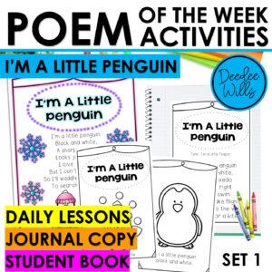 I'm a Little Penguin Poem of the Week Kindergarten w Activities & Fluency Lesson