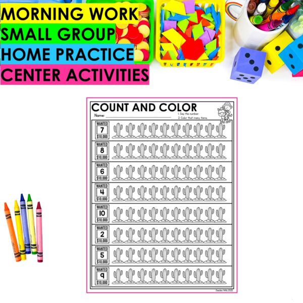 Counting Numbers to 10 Math Worksheets Kindergarten No Prep Activities Practice - Image 4