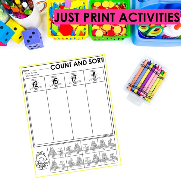 Counting Numbers to 20 Math Worksheets Kindergarten No Prep Activities Practice - Image 3