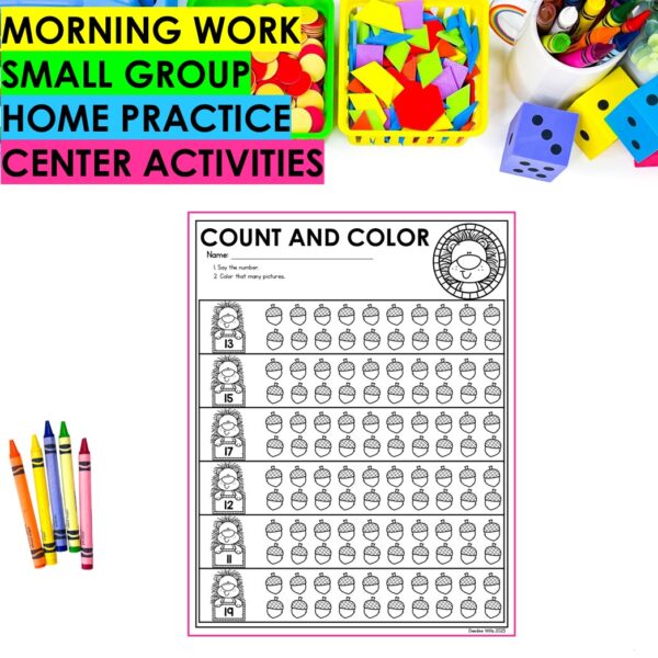 Counting Numbers to 20 Math Worksheets Kindergarten No Prep Activities Practice - Image 4