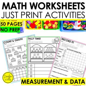 Data and Graphing Worksheets Kindergarten No Prep Activities & Measurement