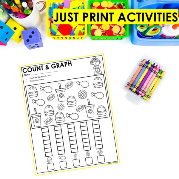 Data and Graphing Worksheets Kindergarten No Prep Activities & Measurement - Image 3