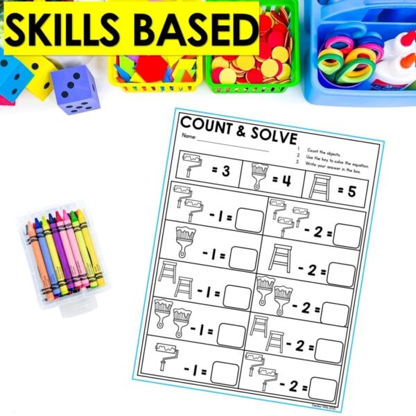 Subtraction within 10 Math Worksheets Kindergarten No Prep Activities Practice - Image 2